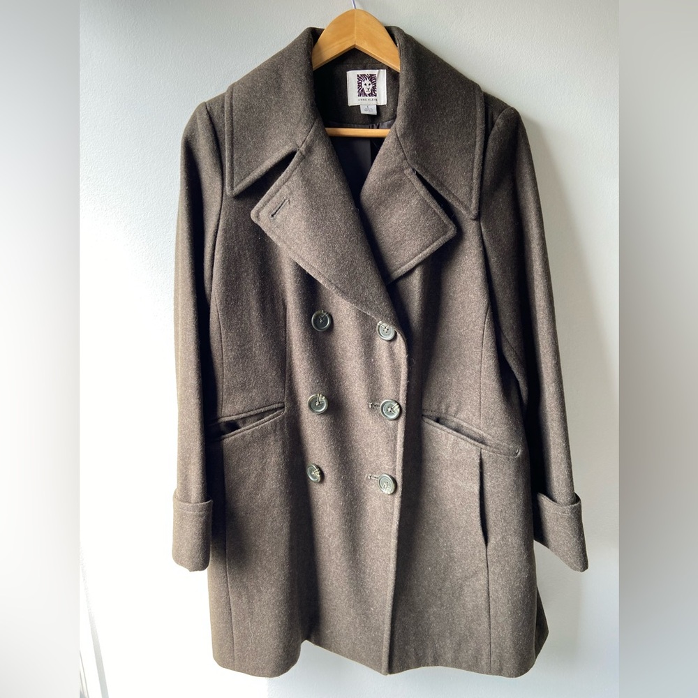 Anne Klein brown wool peacoat